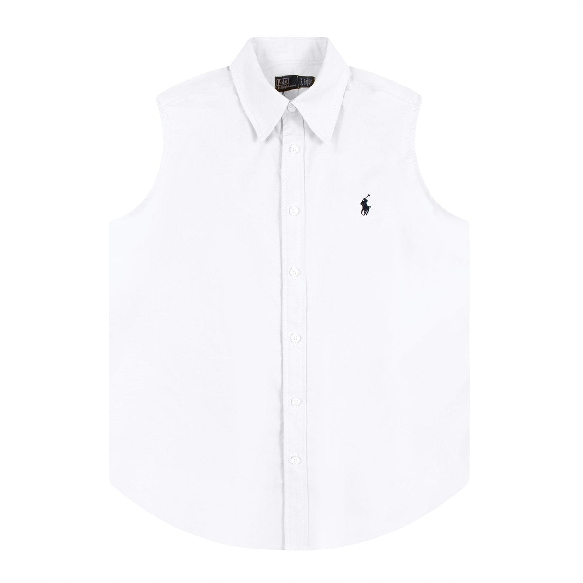Test2-Ralph Lauren Sleeveless Oxford Button-Front Shirt — front